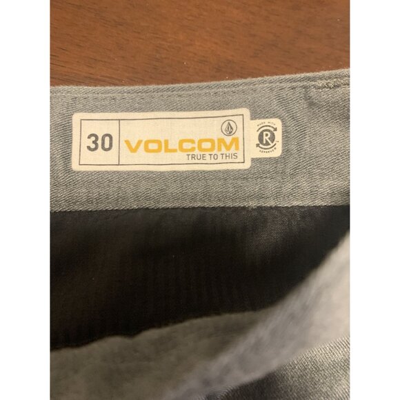 Volcom 30 Y2K Minimalist Casual Classic Shorts 4 Pockets Gray Blue Cotton Blend - Picture 4 of 8